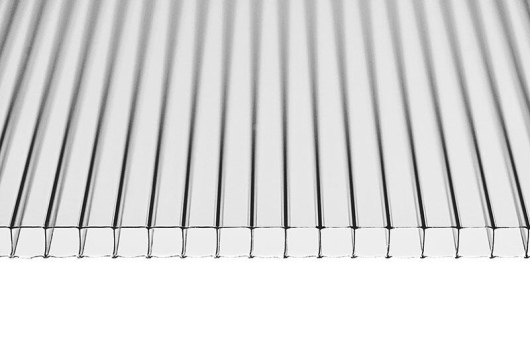 Сотовый поликарбонат «ROYALPLAST» Колотый Лёд 8,0 мм прозрачный, 6000х2100/1200х2100, плотность 1.25 кг/м²